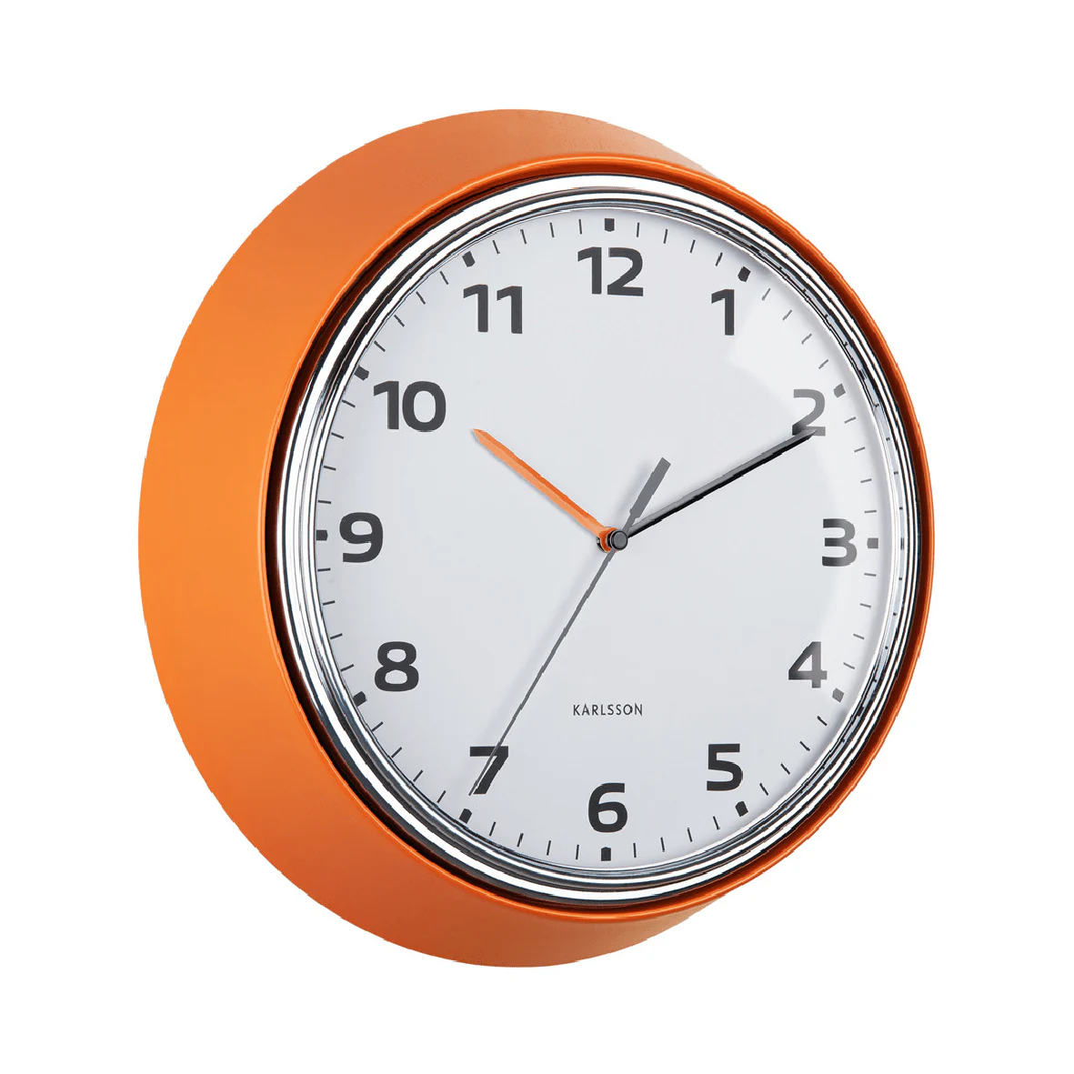 Wall Clock Modern Bright Orange