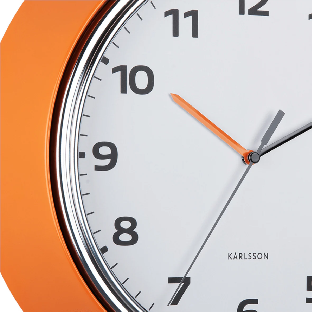 Wall Clock Modern Bright Orange - Image 4