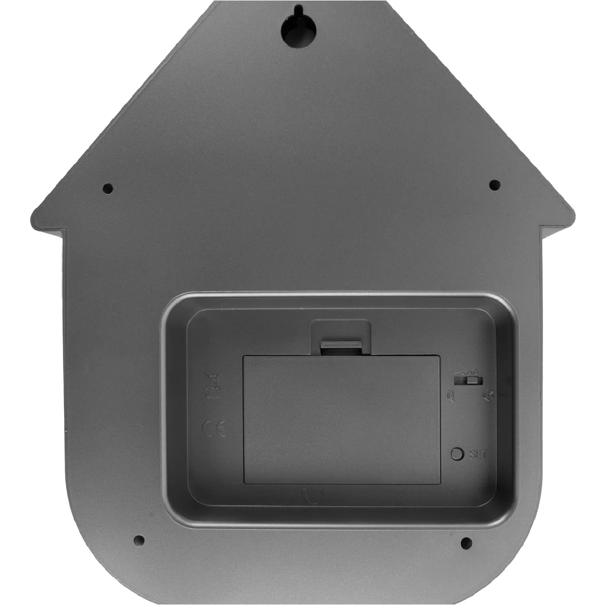Wall Clock Modern Cuckoo Metallic Dark Grey - Image 5
