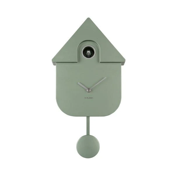Wall Clock Modern Cuckoo Metallic Jungle Green - Image 2