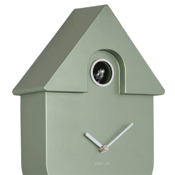 Wall Clock Modern Cuckoo Metallic Jungle Green - Image 3