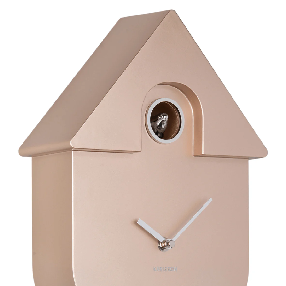Wall Clock Modern Cuckoo Metallic Rose Gold - Image 3