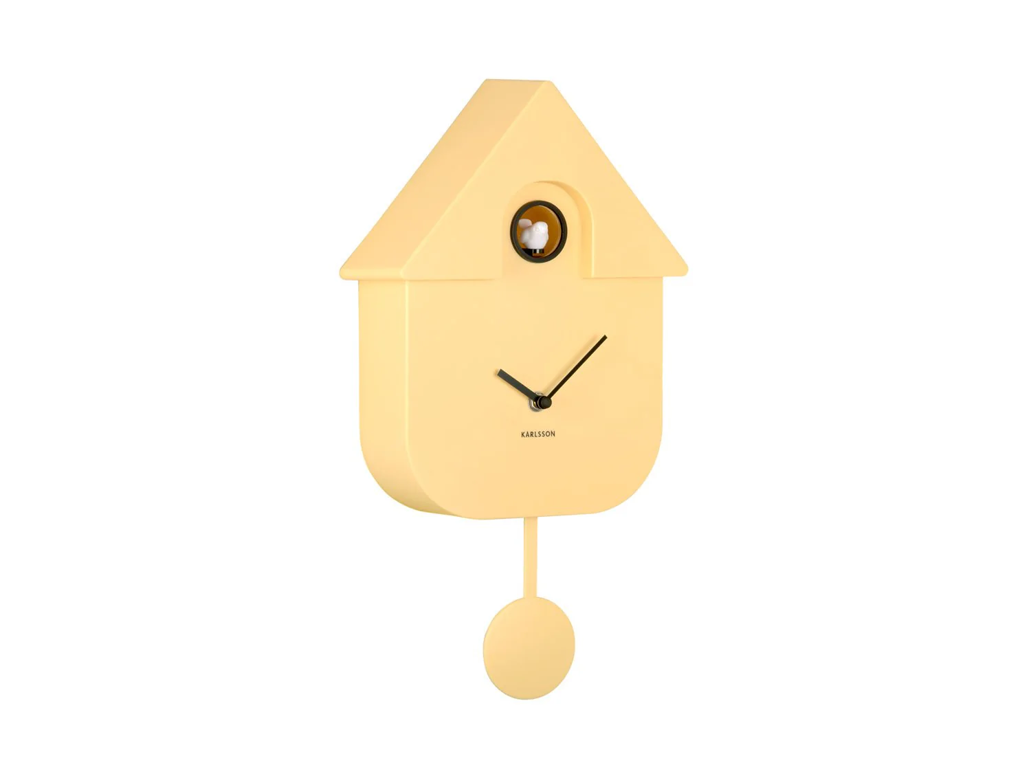 Wall Clock Modern Cuckoo Soft Yellow