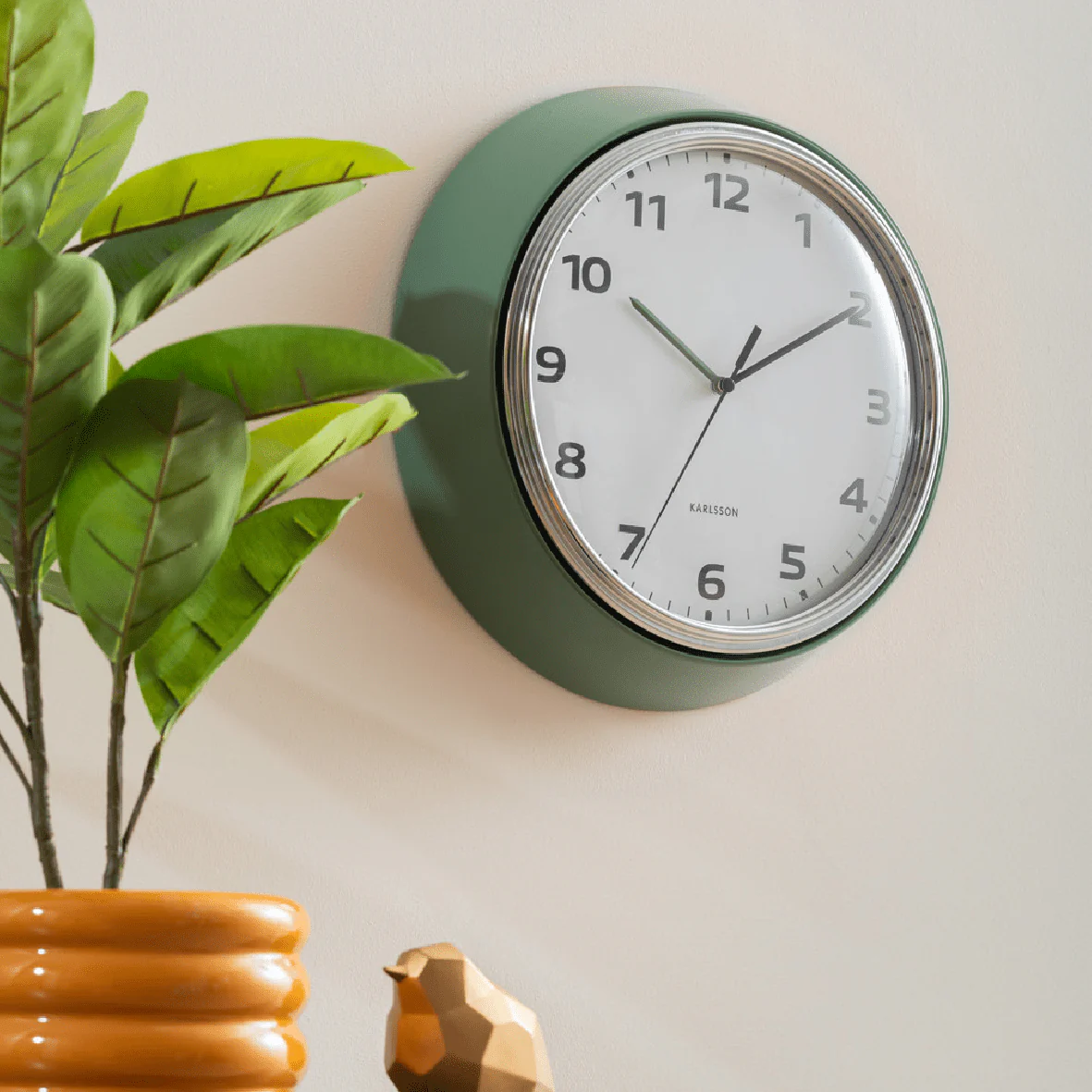 Wall Clock Modern Jungle Green - Image 2