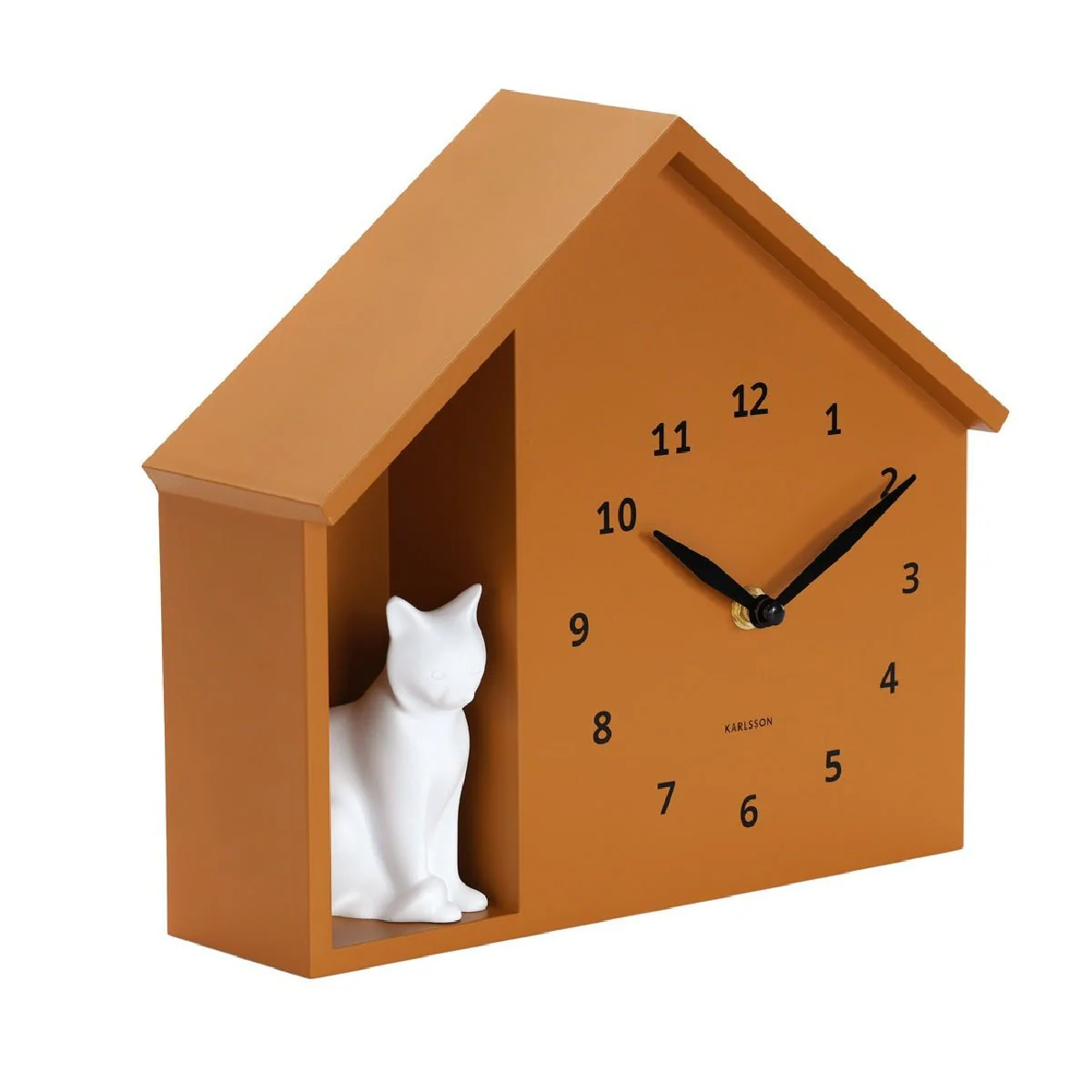 Wall Clock Sitting Cat Ochre Yellow - Image 2