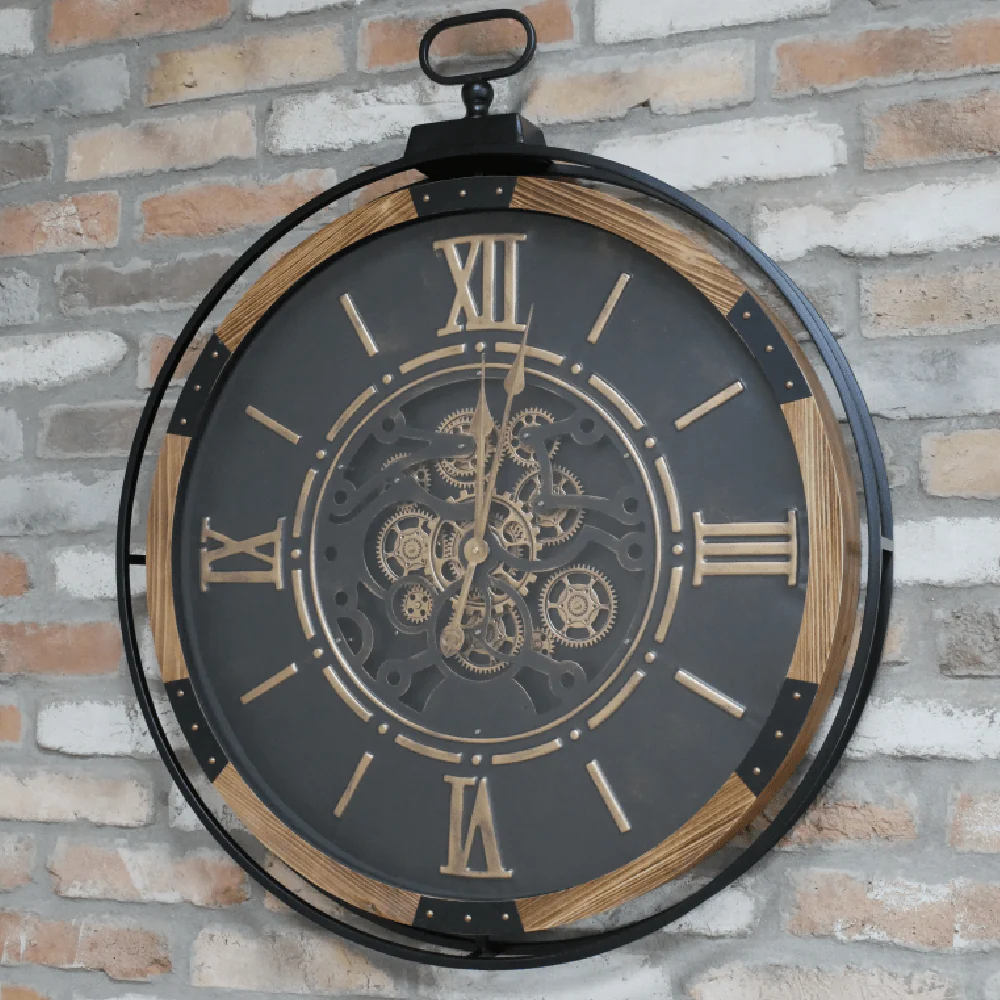 Wall Clock With Cogs 74cm Diameter