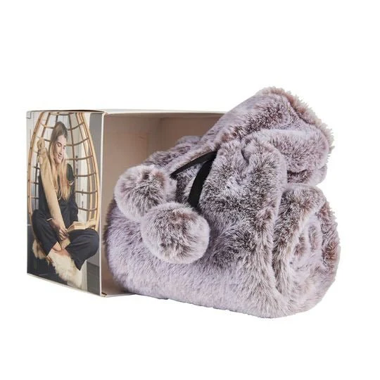 Warmies® Rolled Long Hot Water Bottle – Marshmallow Grey Fur - Image 2