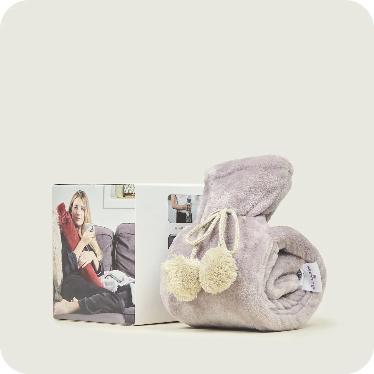 Warmies Clay Plush Fleece Cover Long Hot Water Bottle