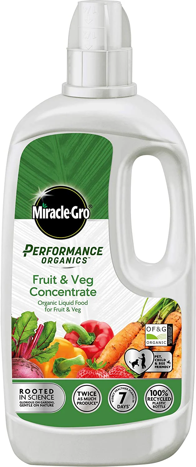 Miracle Gro 1L Fruit & Veg Liquid Plant Food Performance Organics