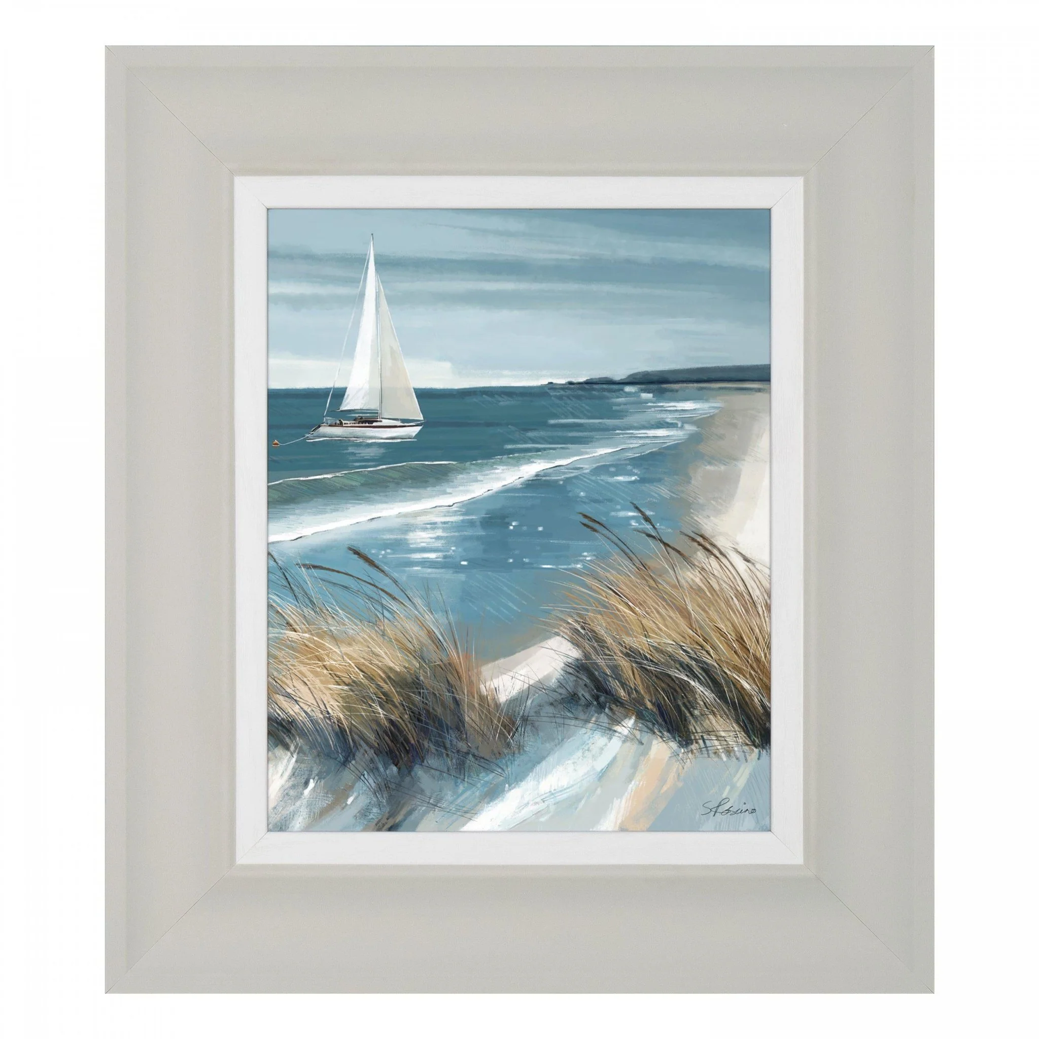 White Sails and Making Waves Framed Wall Art - Set of 2 - Image 3