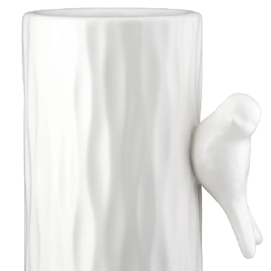 White Swallow Ceramic Vase 20cm - Image 2