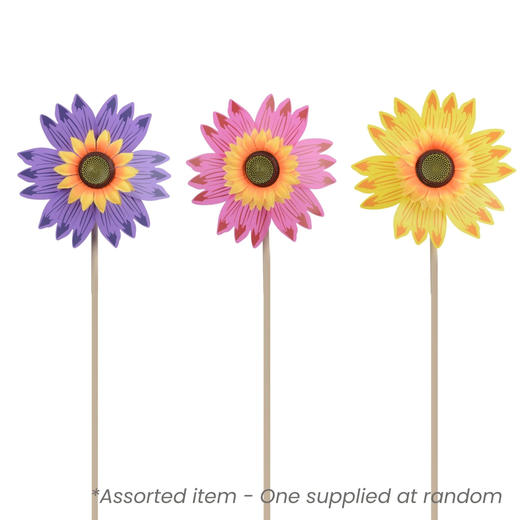 Windmill Plastic Sunflower Spinner Assorted - One Supplied*