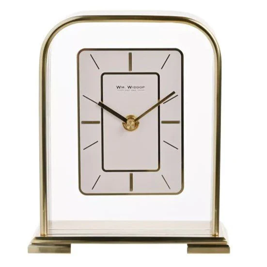 Wm. Widdop Gold Arched Portrait Mantel Clock | W3430