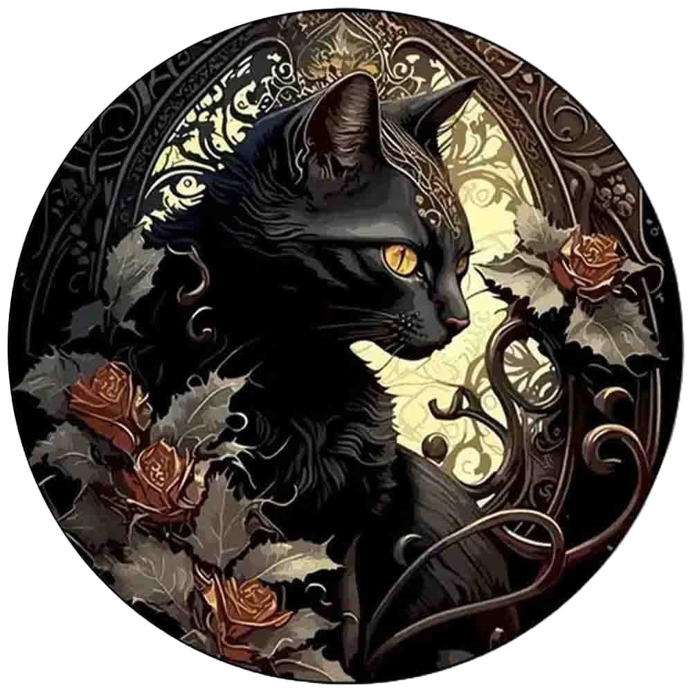 Wooden Puzzle Round 150pcs - Black Cat