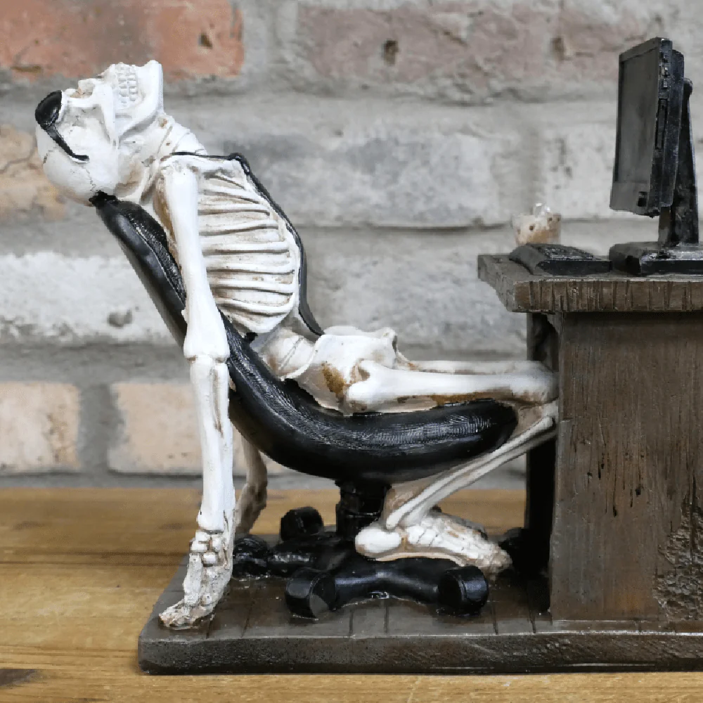 Worked To Death Resin Skeleton Ornament 24cm - Image 3