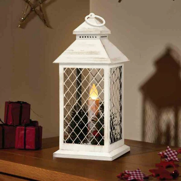 Yule Lantern, Cream & Gold