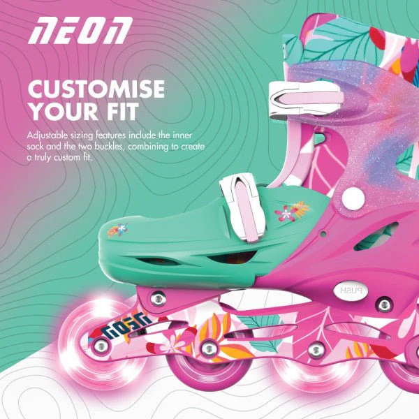 Yvolution Neon Combo Skates Floral  (UK 11-1) - Image 2