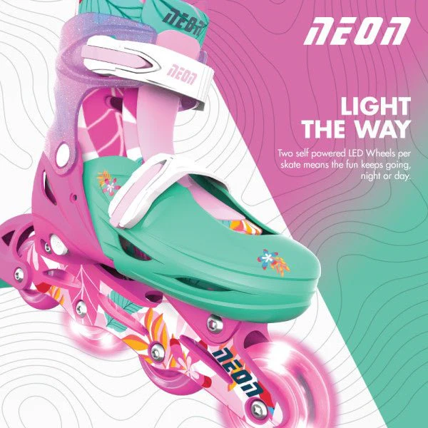 Yvolution Neon Combo Skates Floral  (UK 11-1) - Image 3