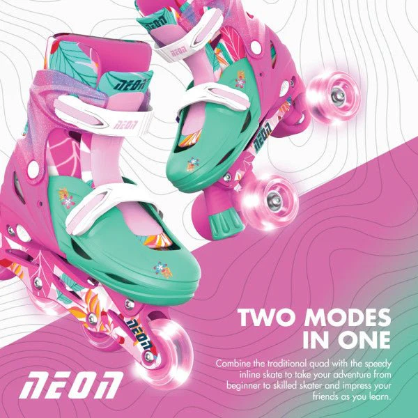 Yvolution Neon Combo Skates Floral  (UK 11-1) - Image 4