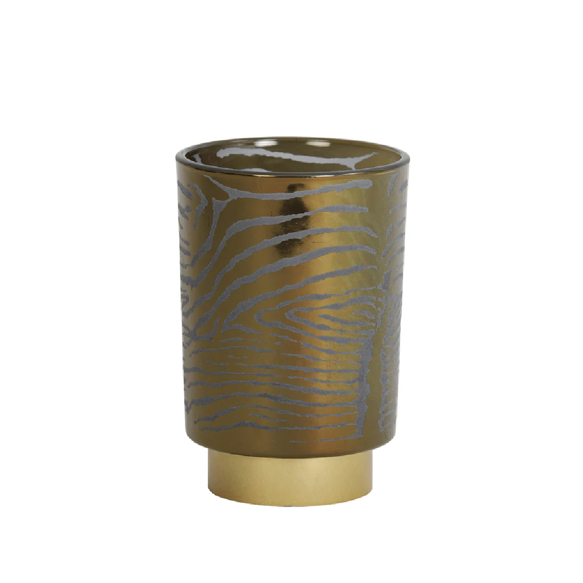 Zebra Glass LED Table Lamp Battery Operated