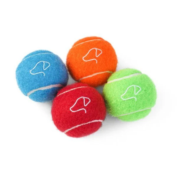Zoon 5cm Mini Squeaky Pooch Tennis Balls - 4 Pack